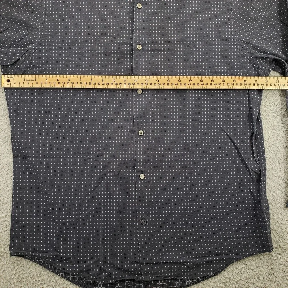 Banana Republic Shirt Mens 16‎ 16.5 Large blue Long Sleeve Button Up